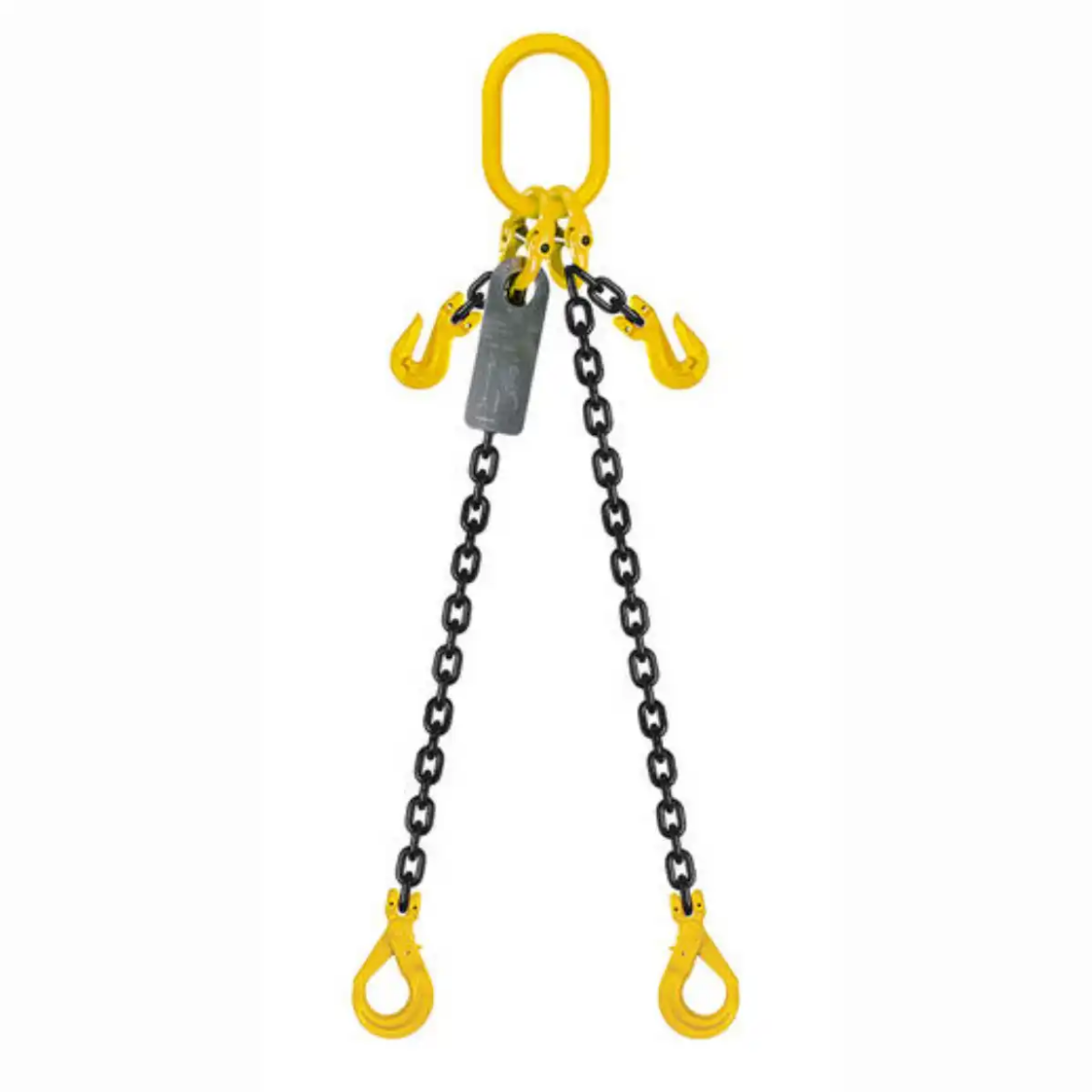 Picture of Grade 80 Chain Sling 8mm 2 Leg Effective Length C/W Clevis Type Grab Shortner And Clevis Self Locking Hook Tested 3M (Lifting Chain)