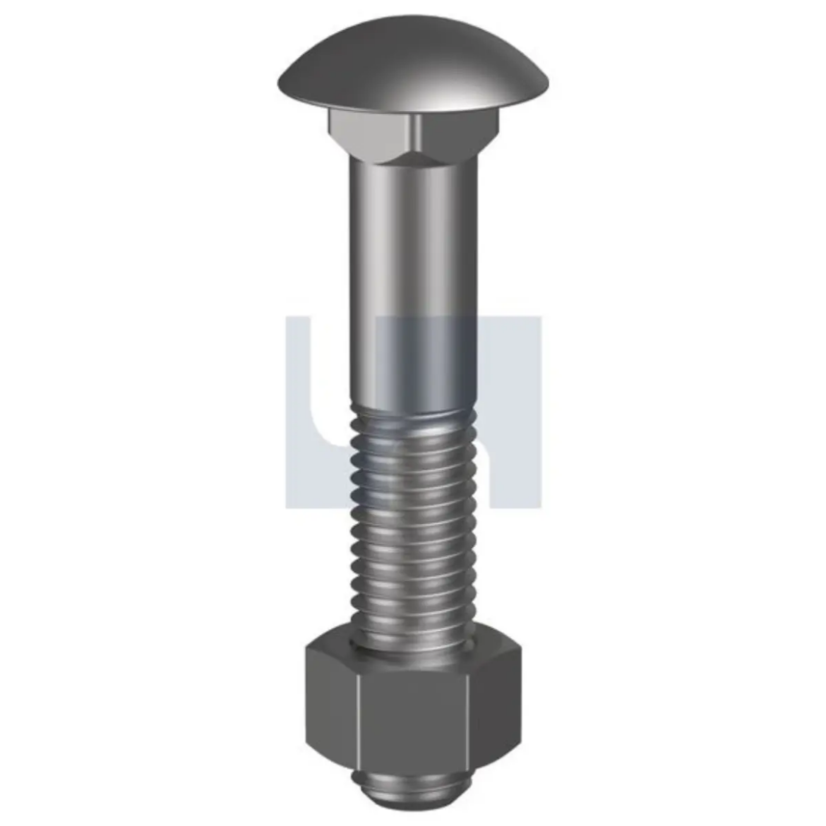 Picture of Bolt & Nut, BSW, 1/2" x 2 1/2", Cup Head, Grade 4.6, Zinc Plated