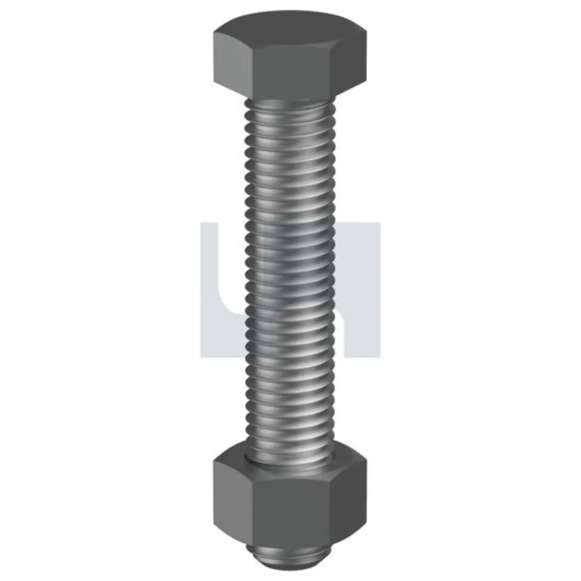 Picture of Bolt & Nut, BSW, 1/2" x 1 1/4", Hex Head, Mild Steel, HDG