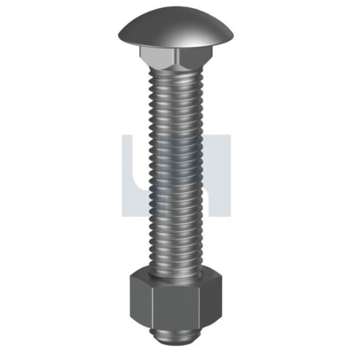 Picture of Bolt & Nut, BSW, 1/2" x 1 1/2", Cup Head, Grade 4.6, Zinc Plated