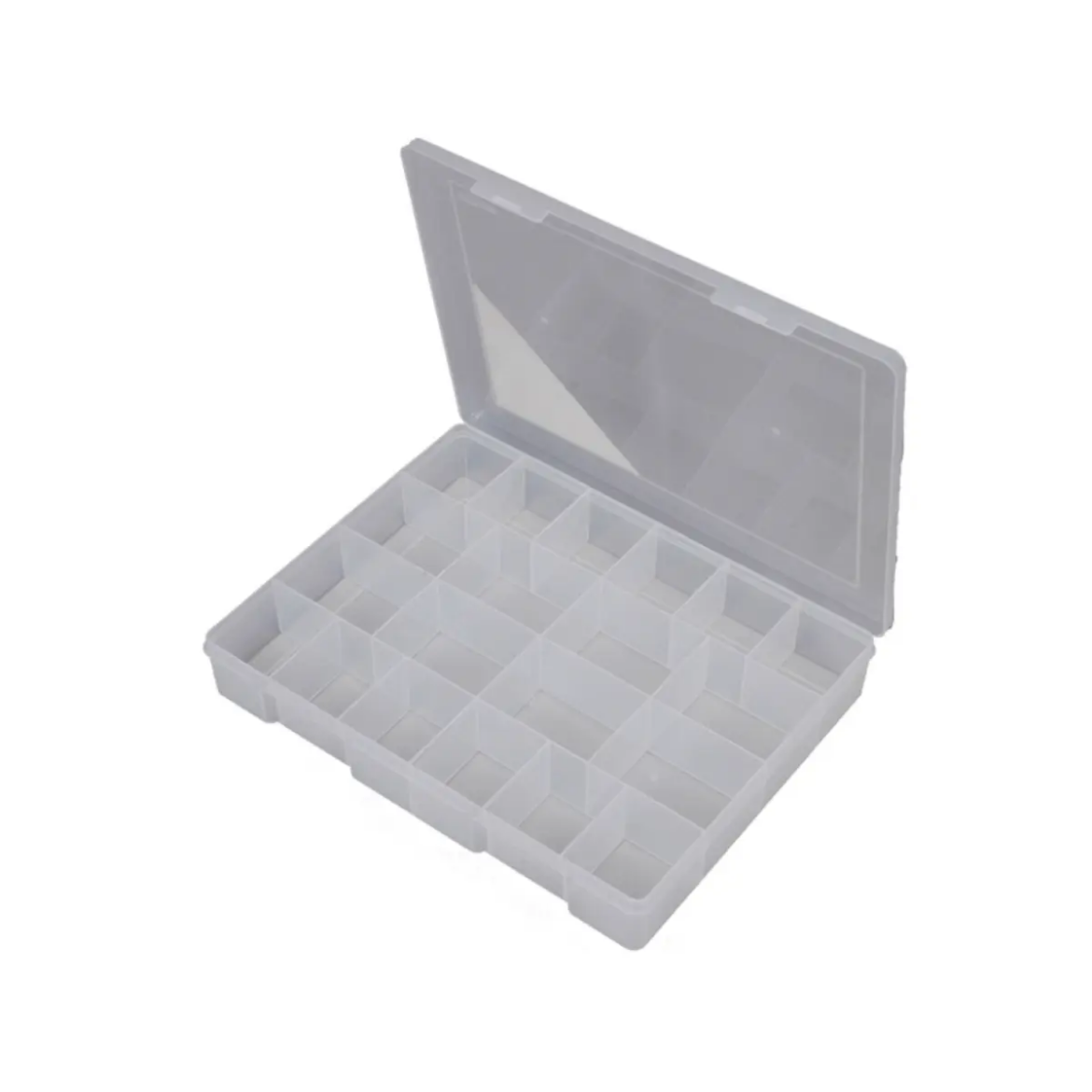 Picture of Extra Large Storage Box, 20 Compartments, 350 x 270 x 55mm, CLEAR, Fischer