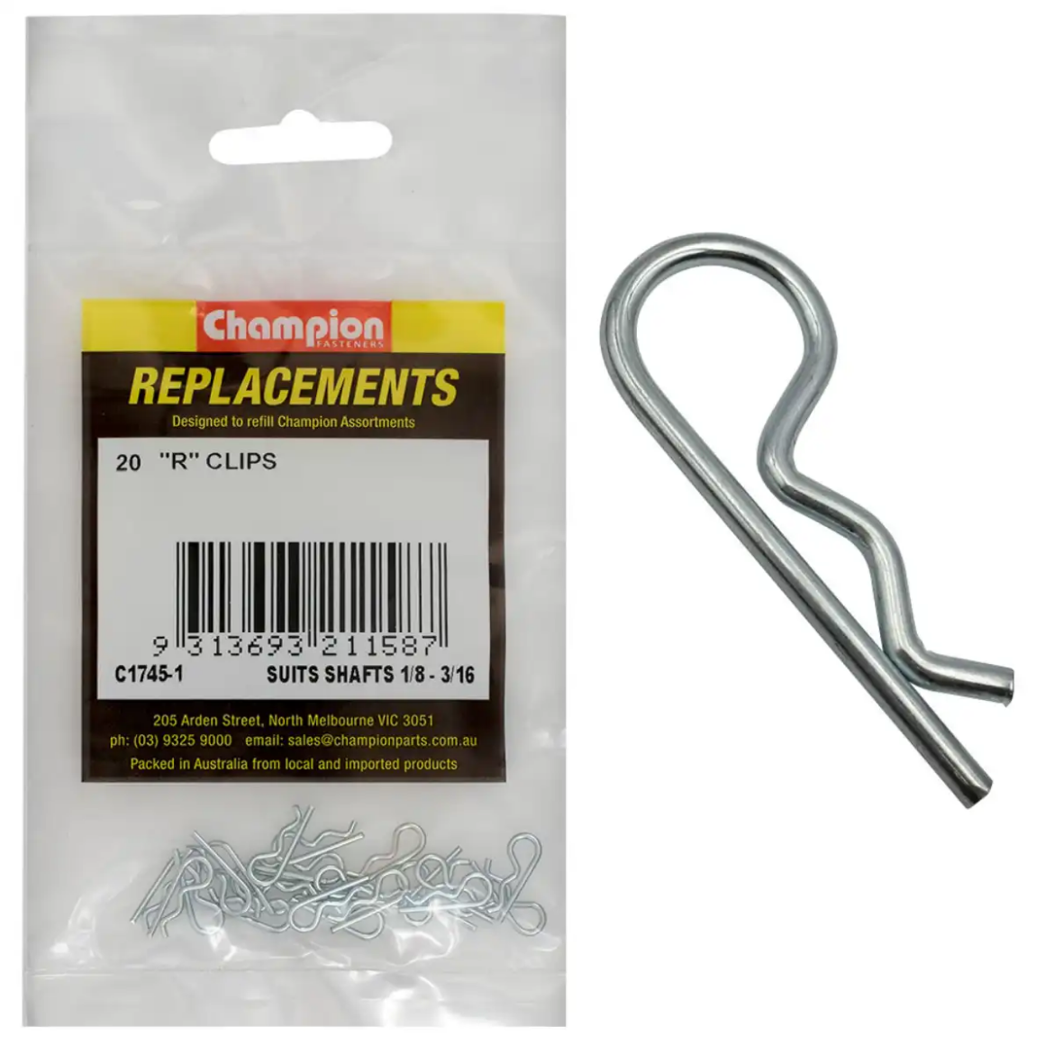 Picture of R Clip, 1/8" x 3/16", Pkt.20