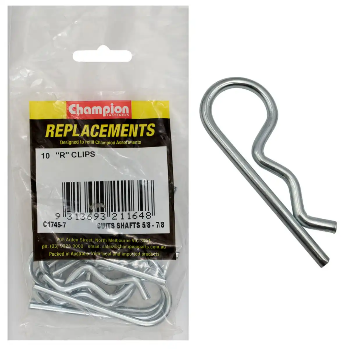 Picture of R Clip, 5/8" x 7/8", Pkt.10
