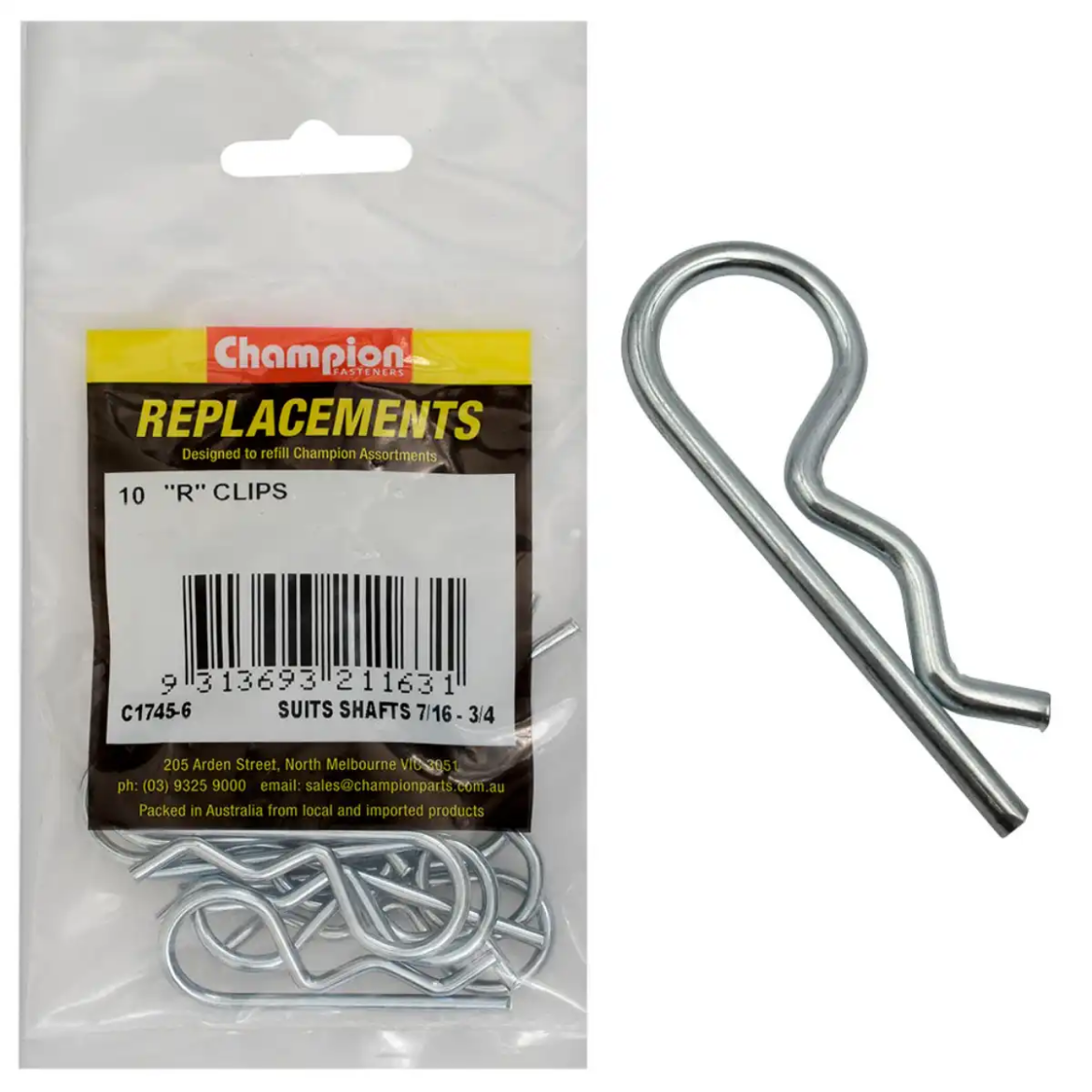 Picture of R Clip, 7/16" x 3/4", Pkt.10