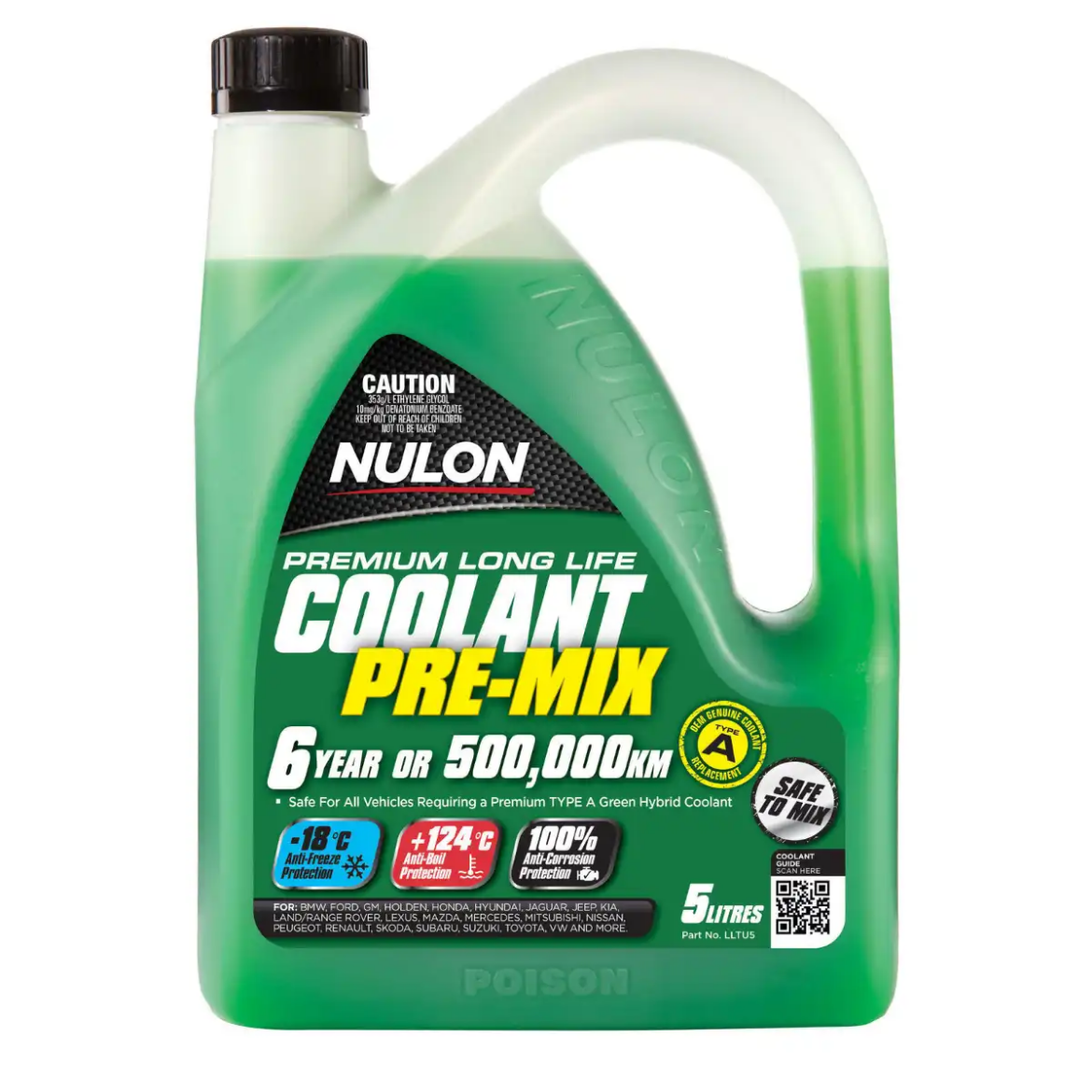 Picture of Coolant, NULON, Premix, Long Life 5L (Green)