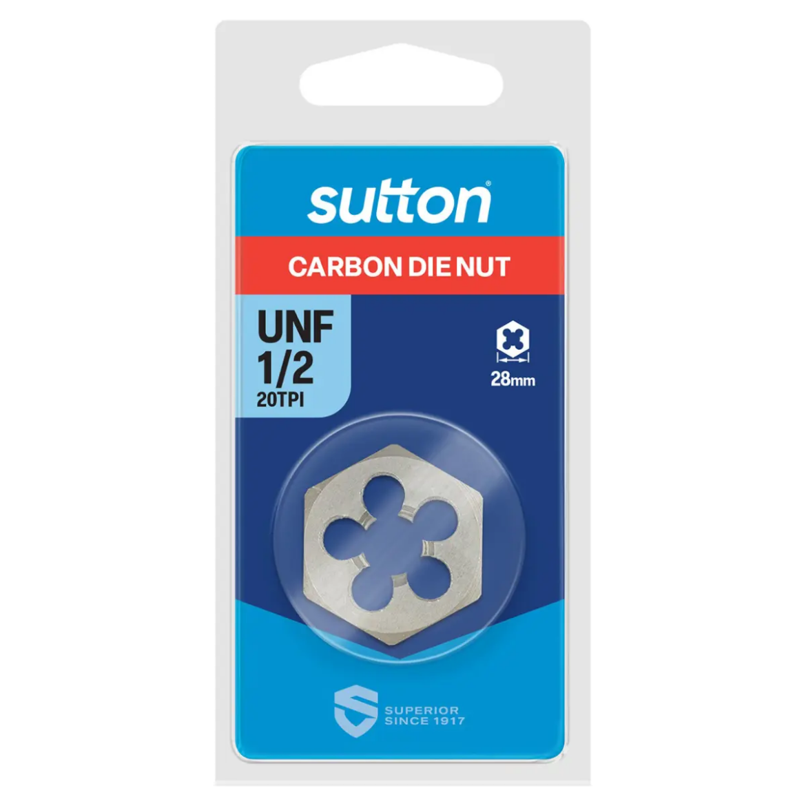 Picture of Die Nut, UNF, 1/2" x 20 TPI, Hex