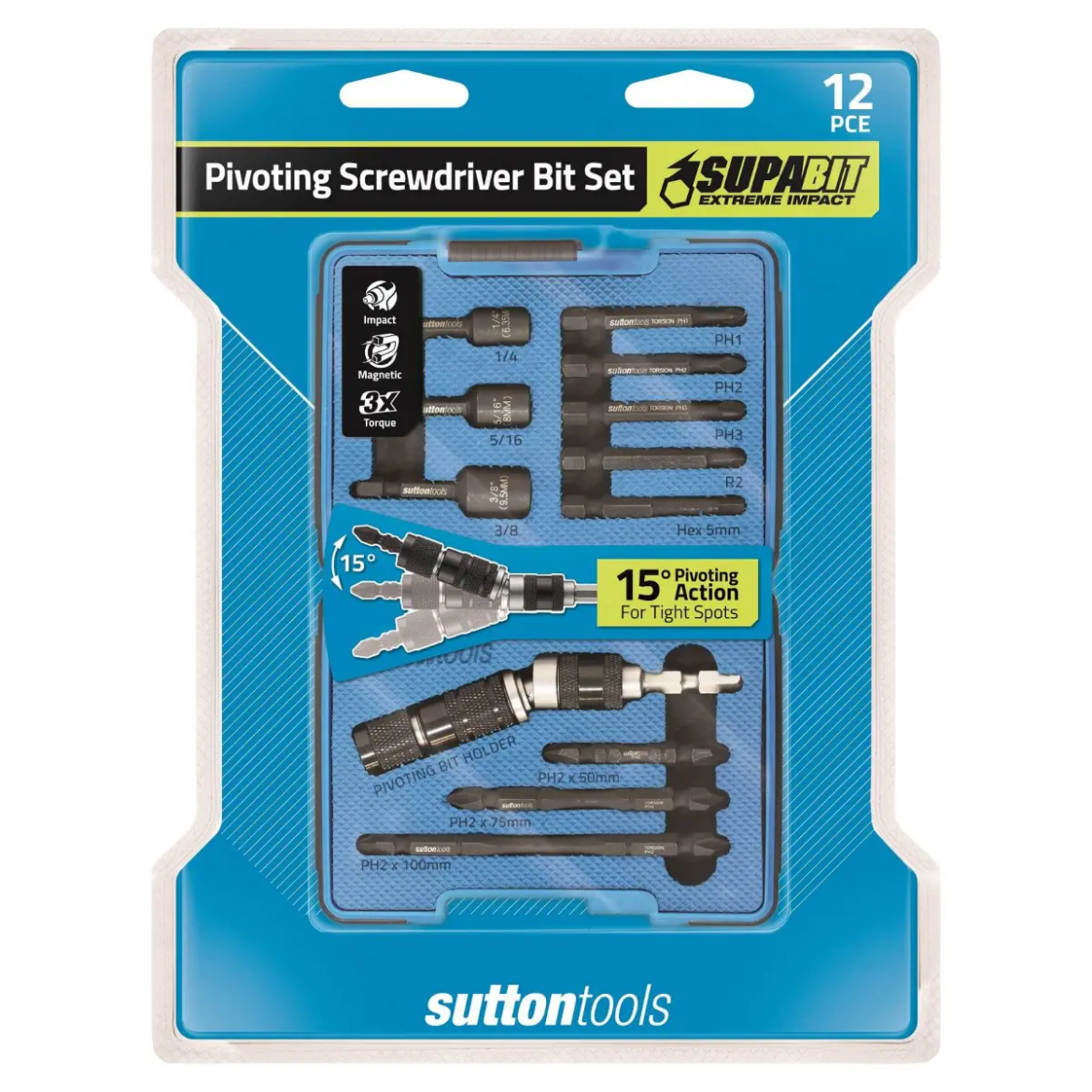 Picture of SCREWDRIVER BIT IMPACT SET S138 12Pce Assorted