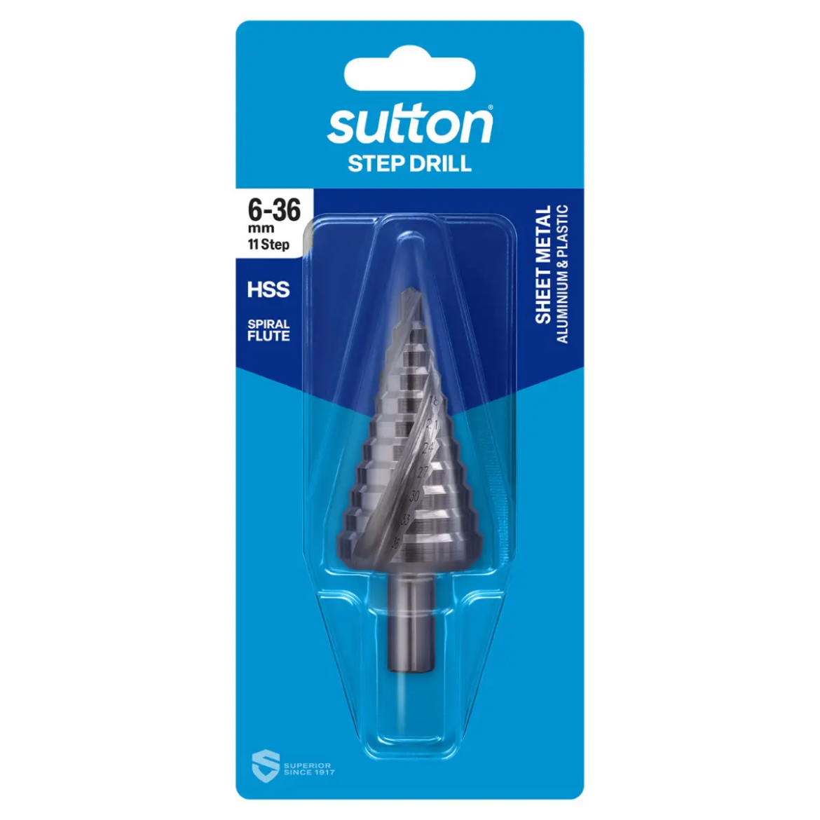 Picture of Step Drill, 11 steps, 6-36mm, 10mm shank, HSS