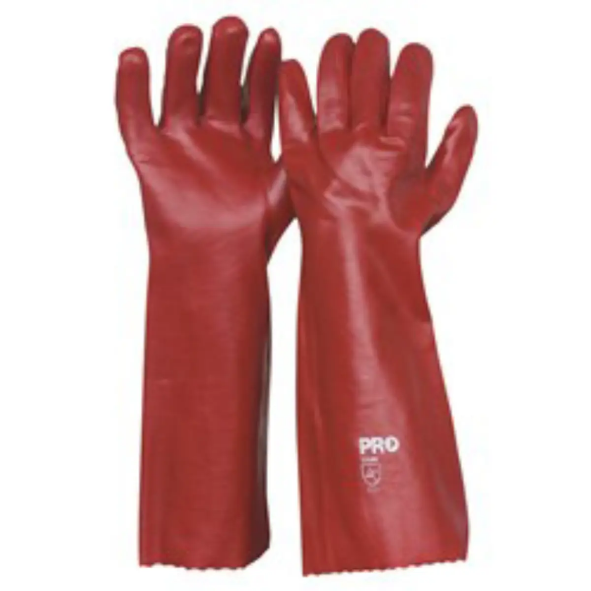 Picture of 45CM RED SINGLE DIPPED PVC GLOVES