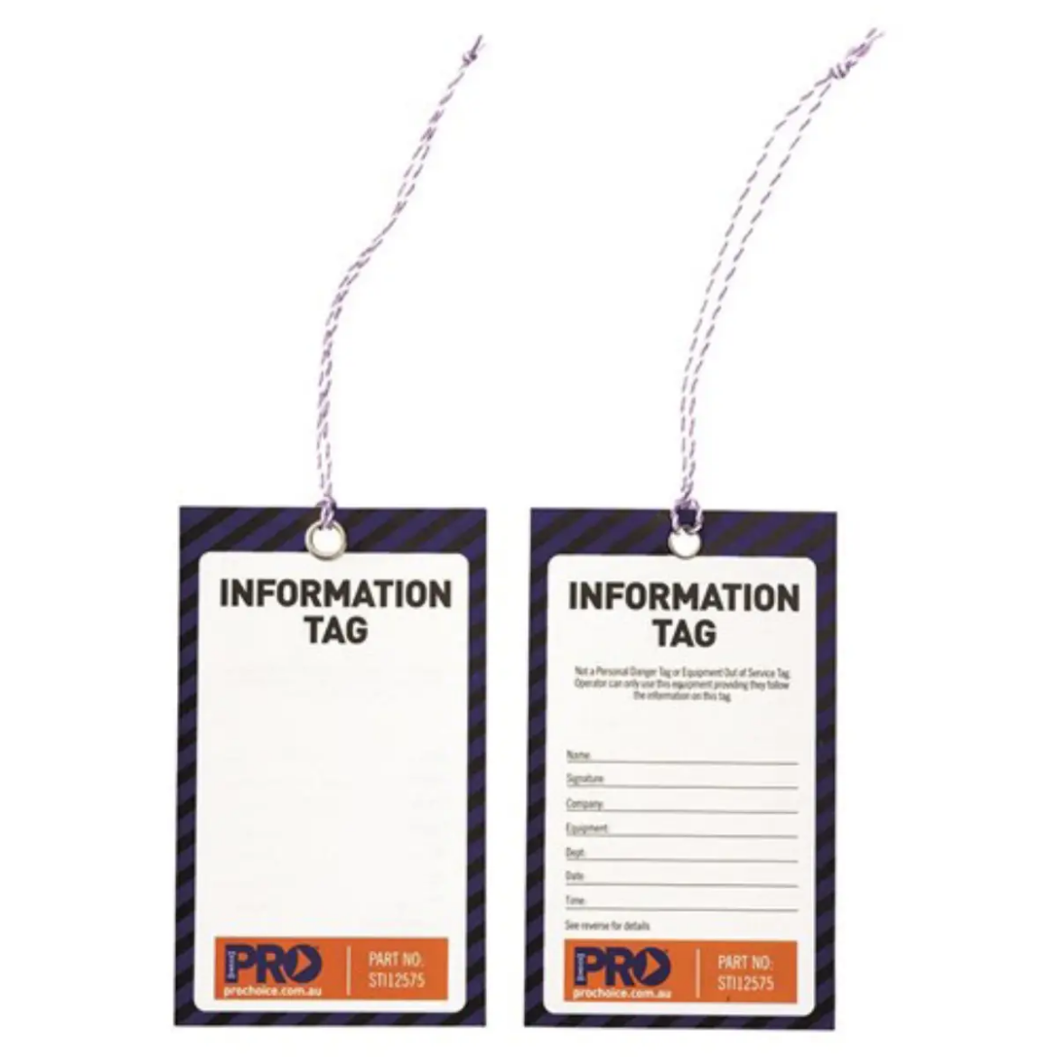 Picture of SAFETY TAG -125MM X 75MM "INFORMATION TAG" (BLANK), Pkt.100