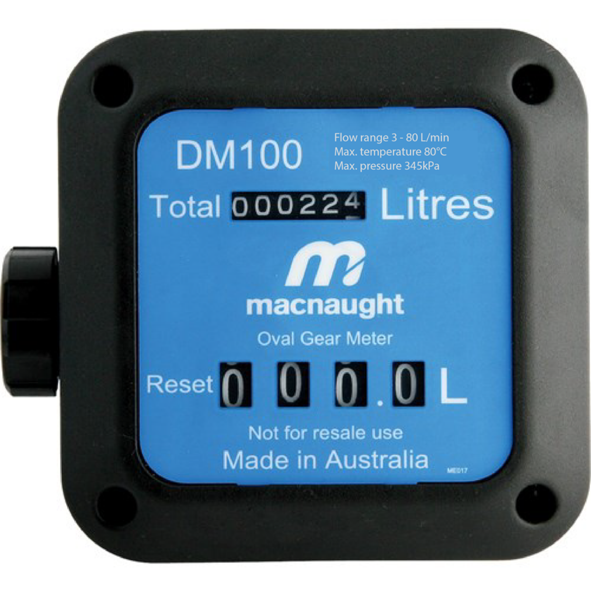 Picture of Fuel Meter, Diesel, ULP, Kero, Mechanical, 1" BSP, Flow range between 3 - 80L/min, Operating pressure up to 345 kPa (50 psi)