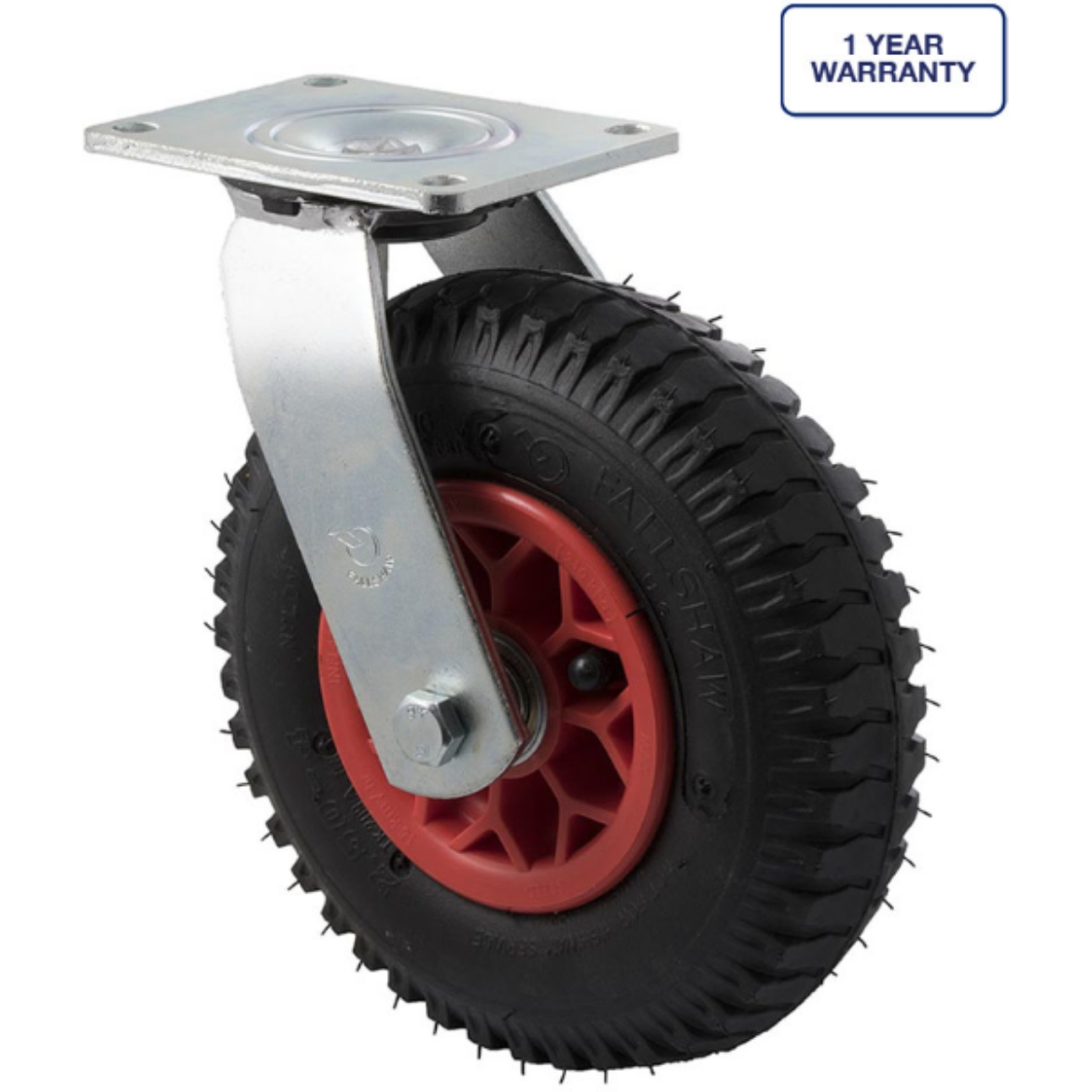 Picture of Castor, 220mm x 54mm Pneumatic Wheel, Plastic Rim, Swivel, 100kg rated