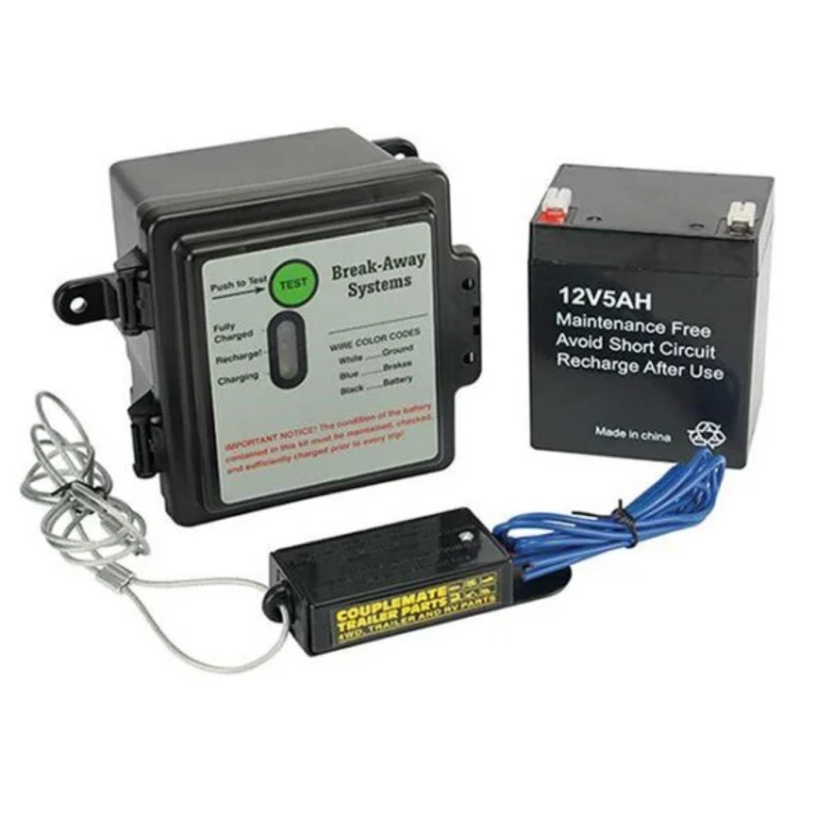 Picture of 12V 5AH Brake A Way Kit, Incl. Battery / Switch & Lanyard