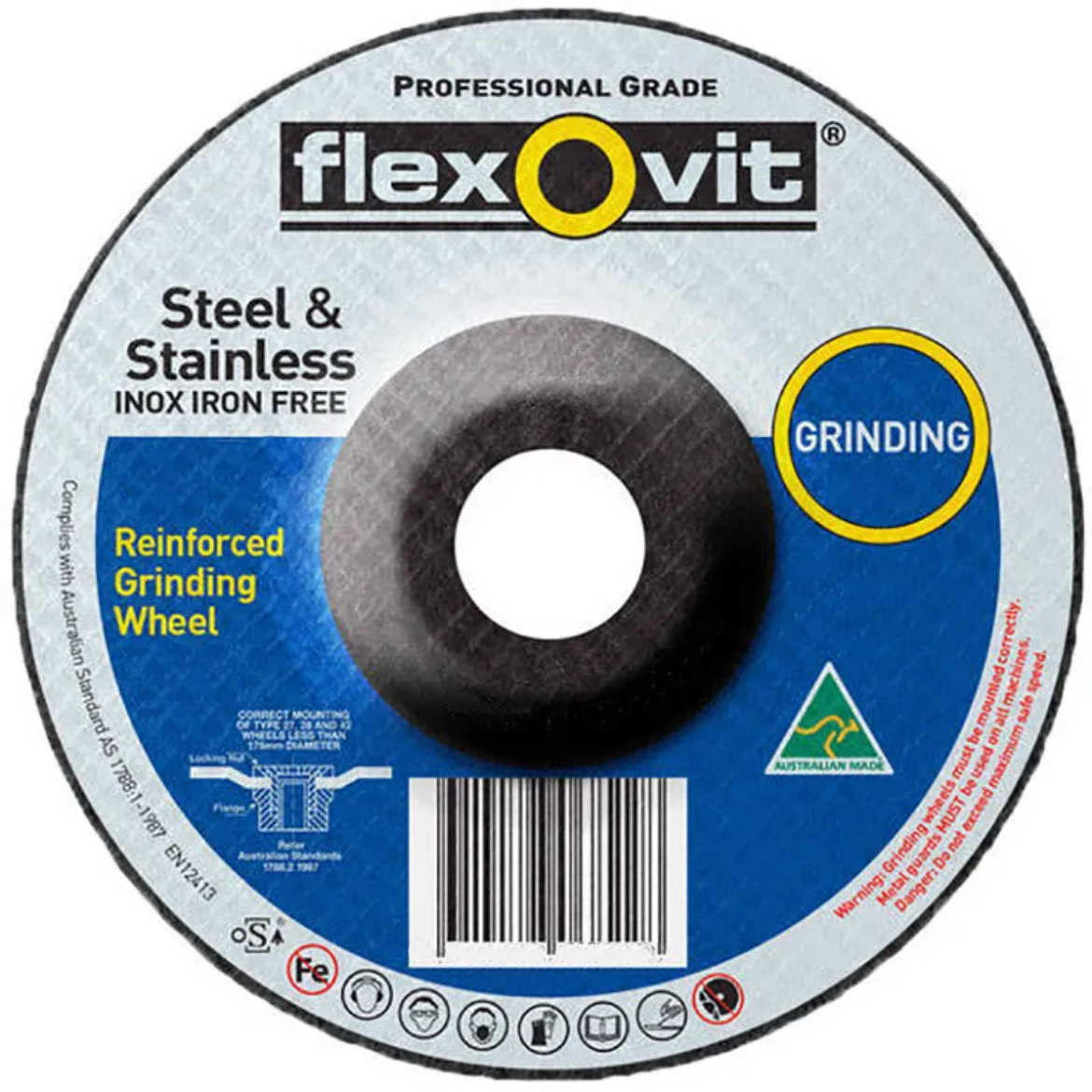 Picture of GRINDING WHEEL 125 x 6.8 x 22.23mm A24/30T IRON FREE METAL DEPRESSED CENTRE
