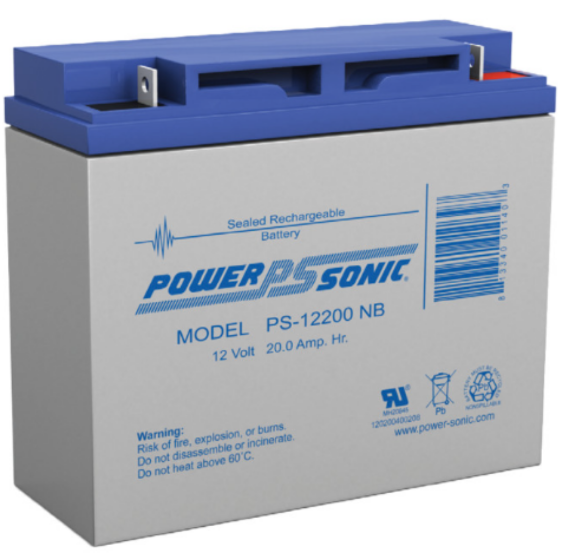 Picture of Battery, Powersonic, AGM, 12V/20ah