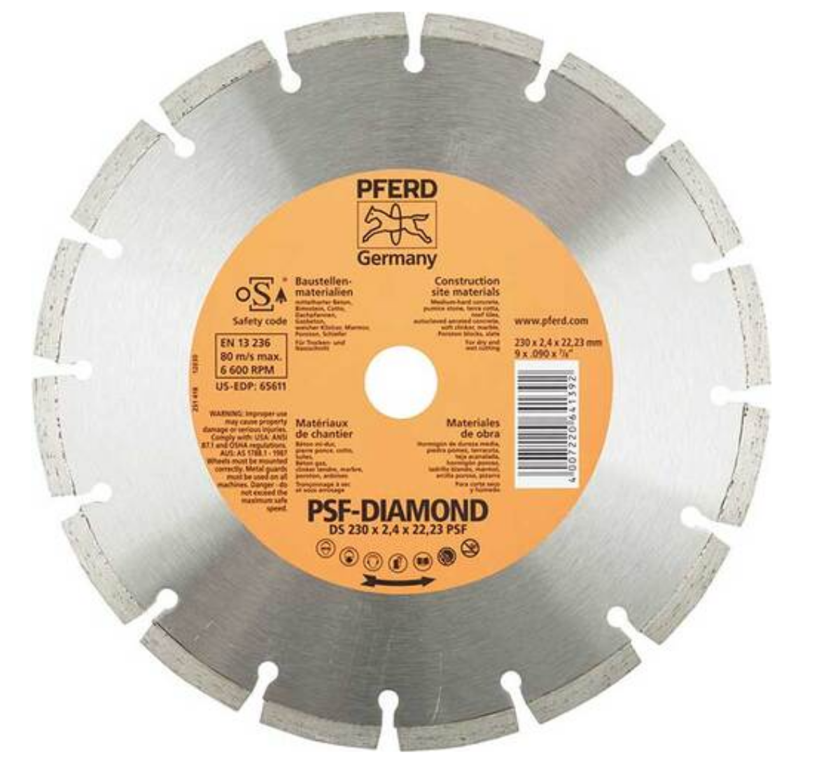 Picture of DIAMOND BLADE DS 350x3,2x25,4 PSF, Segmented, Concrete, brick, hard stone, granite, marble, block and other abrasive building materials