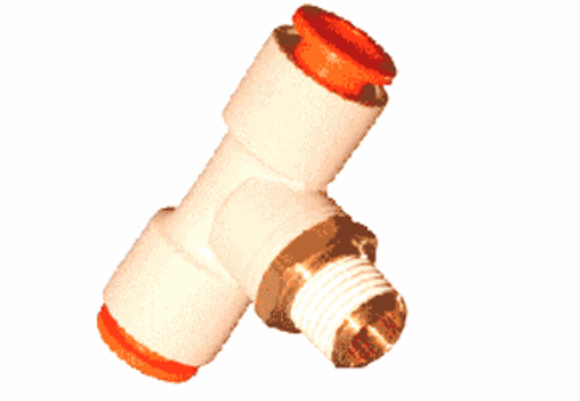 Picture of Male Branch Tee, Nylon/Brass Push Fit, 1/2" x 1/4" BSP