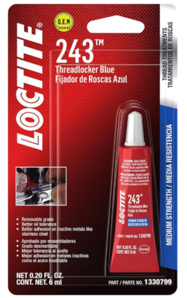 Picture of Loctite 243 Threadlocker - Medium Strength - Blue - 10ml Bottle