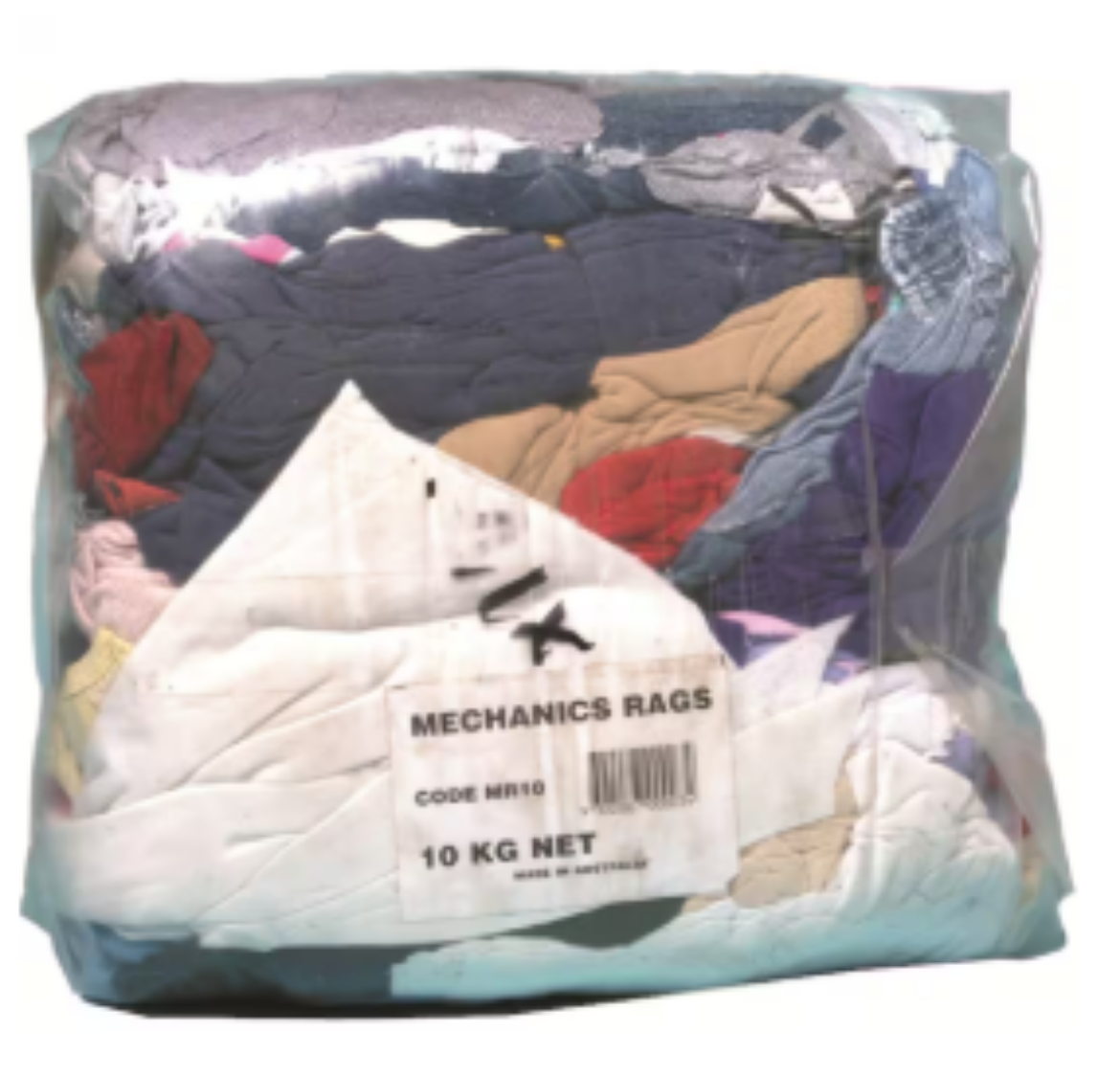 Picture of RAGS, CLEANING COTTON MIXED COLOURED 10KG, Brummers B/W