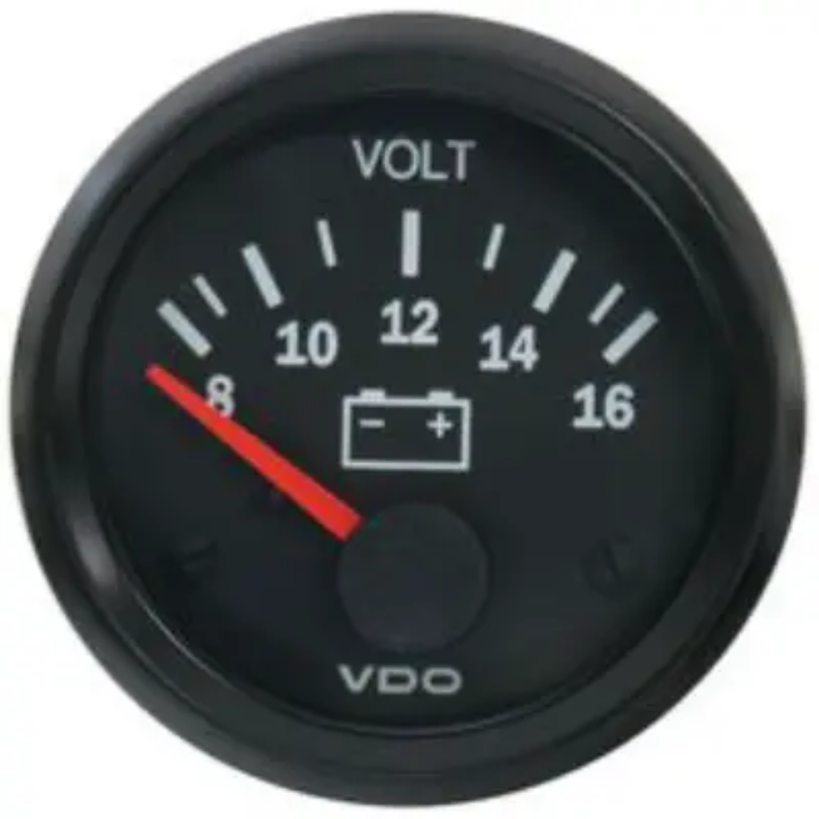 Picture of VDO Voltmeter 8 to 16V 52mm Round Analogue