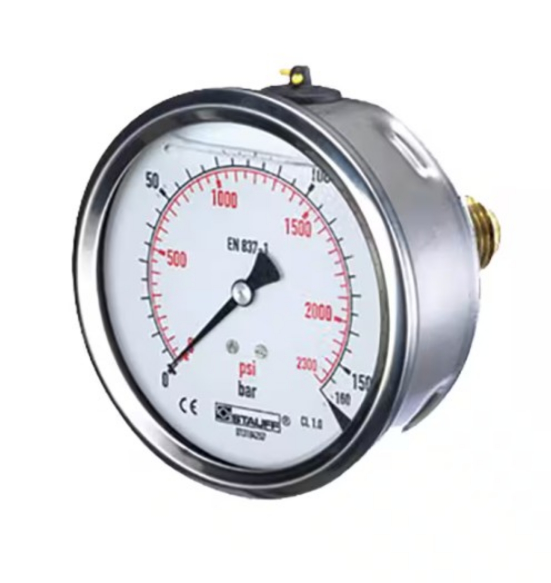 Picture of Pressure Gauge, 63mm Rear Entry, 1600kpa/230psi, S/S Case, Liquid Filled, 1/4" BSP