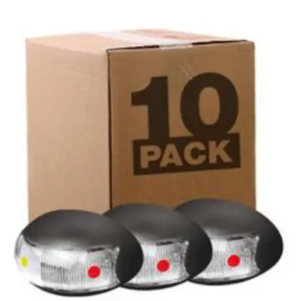 Picture of LED Clearance Light Amber/Red 10-30V 2 LED Oval 60x37mm Lens Clear 2.5mt Lead
