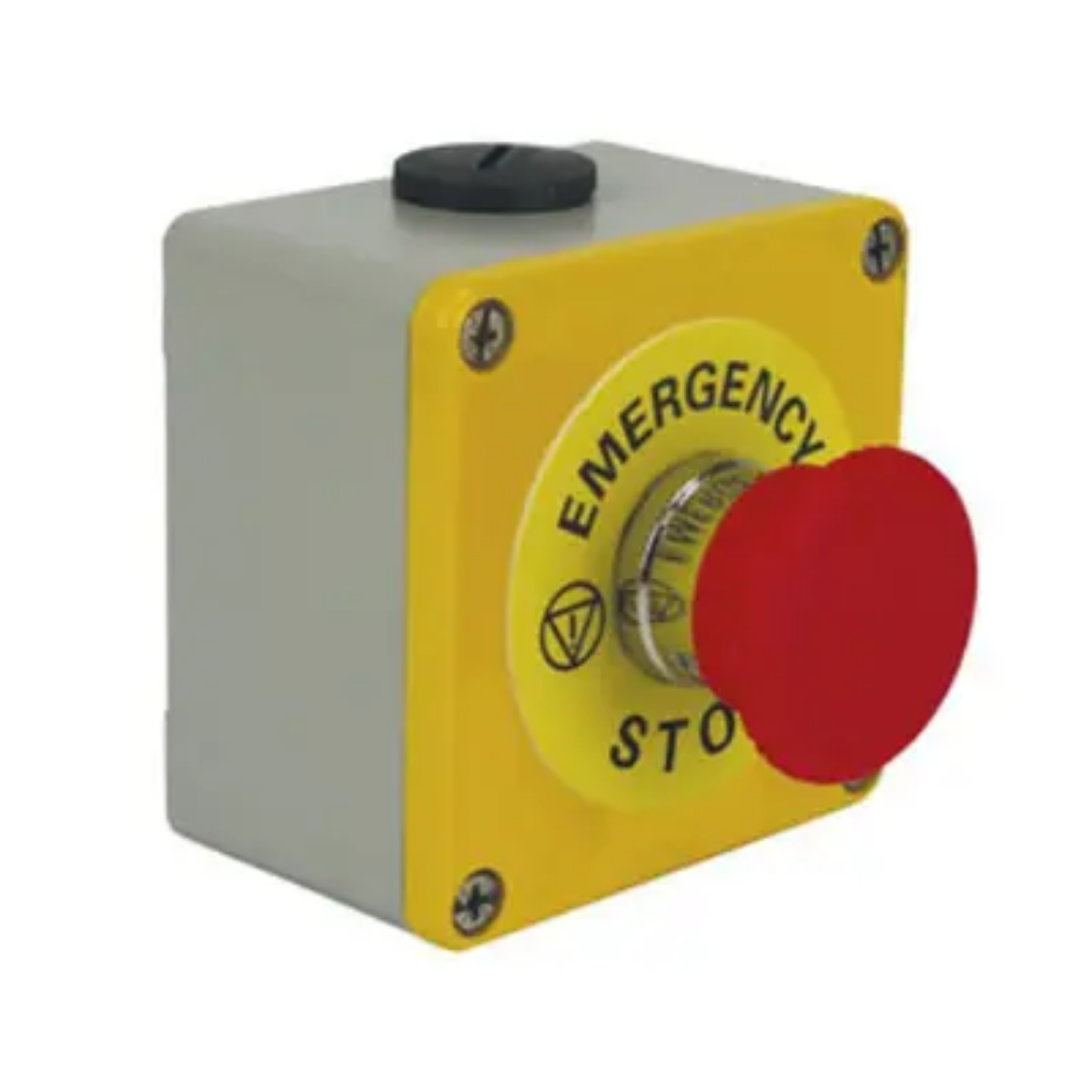 Picture of Emergency Stop Switch, Push Button Latching, Twist Release, NO+NC Contacts, Metal Housing