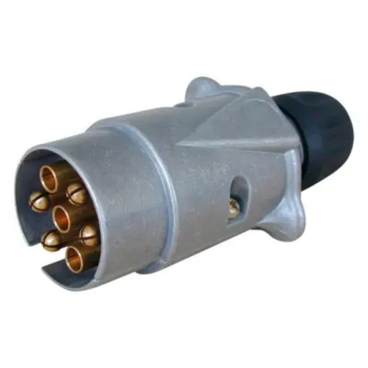 Picture of Trailer Plug, 7 Pin, Large, Round, Metal with Internal Screw Terminals, Erich Jaeger