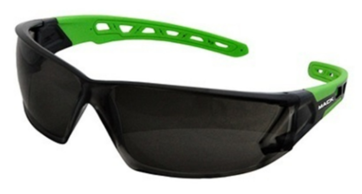 Picture of Mack Chronos Safety Glasses, Smoke/Green Arms (MECH-R2)