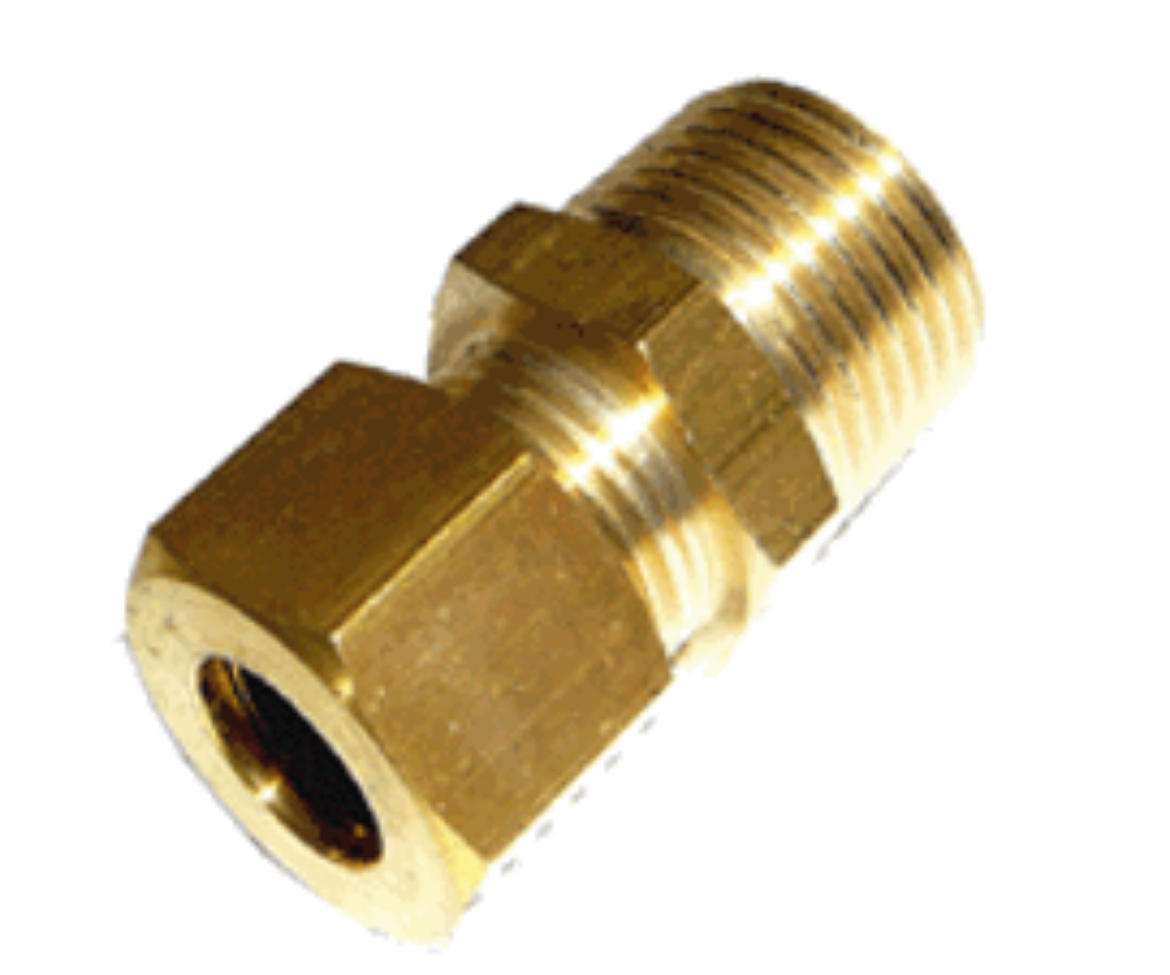 Picture of Connector, Brass, 12mm" tube  x 3/8" bsp