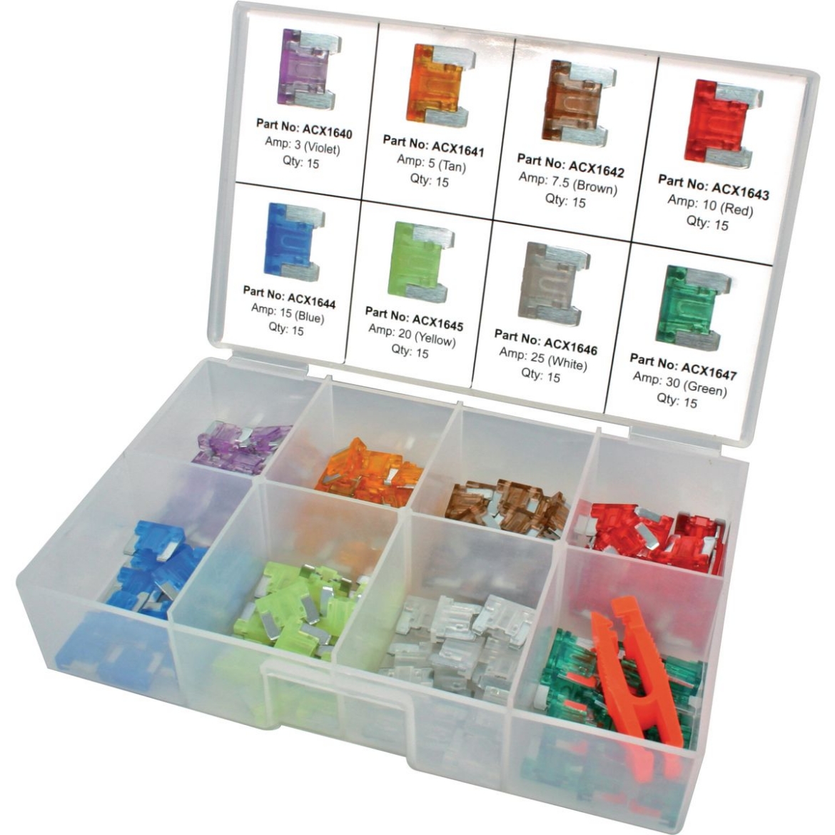 Picture of OEX LOW PROFILE MINI BLADE FUSE ASSORTMENT KIT - 120 PIECES