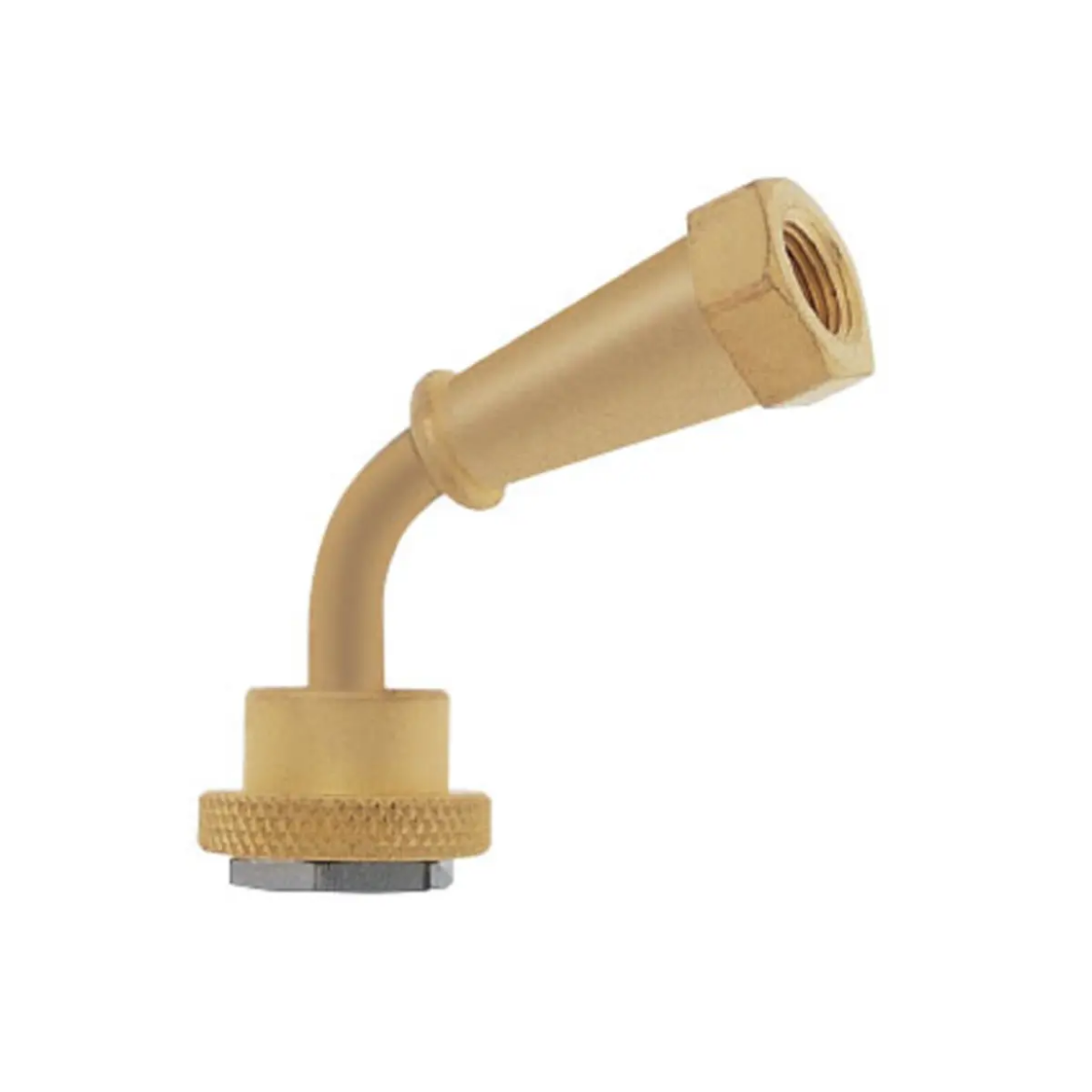 Picture of Chuck, Accumulator Charging, Bent, Fits .305-32 thread size with 1/8" NPT female connection with 70° bend. Equipped with hard fiber sealing washer. Used up to 5000 PSI working pressure.