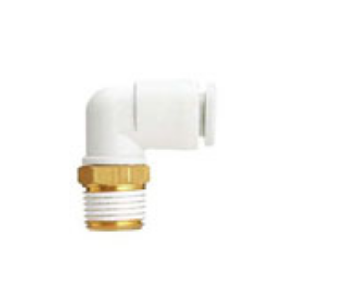 Picture of Male Elbow, 90deg, Nylon/Brass Push Fit, 12mm x 1/2" BSP