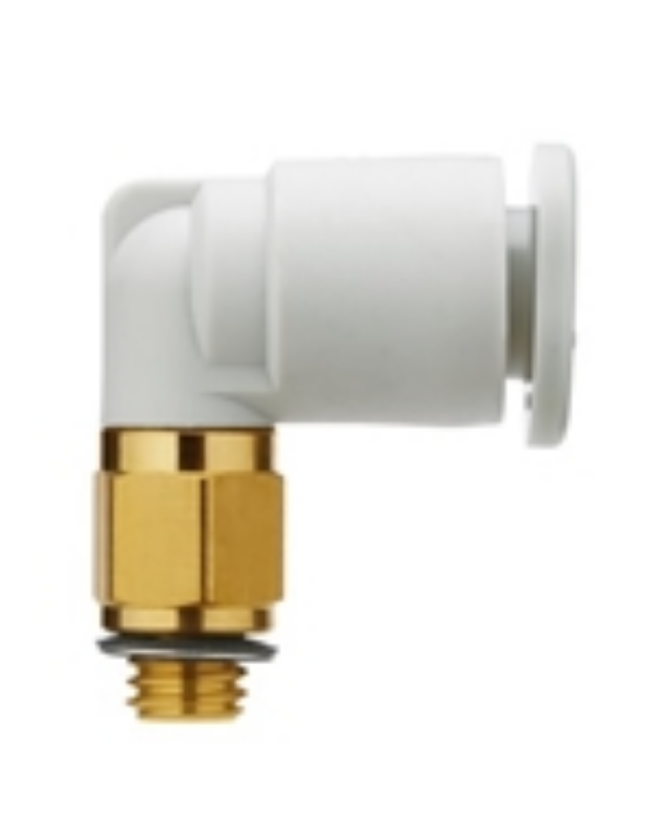 Picture of Male Elbow, 90deg, Nylon/Brass Push Fit, 6mm x M5-0.8