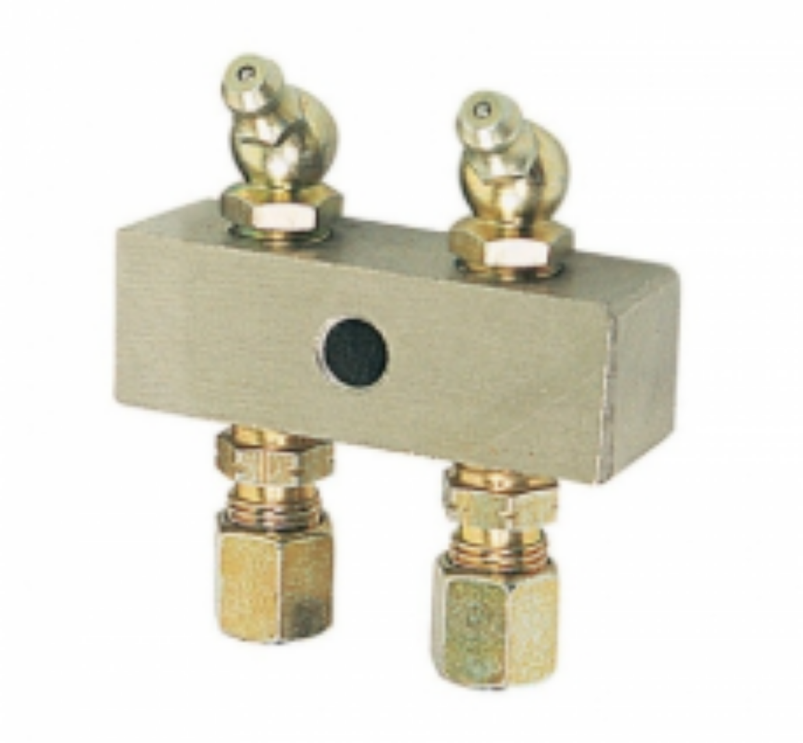 Picture of Grease Manifold Block, 2 x 1/8" BSP Ports with Grease Nipples