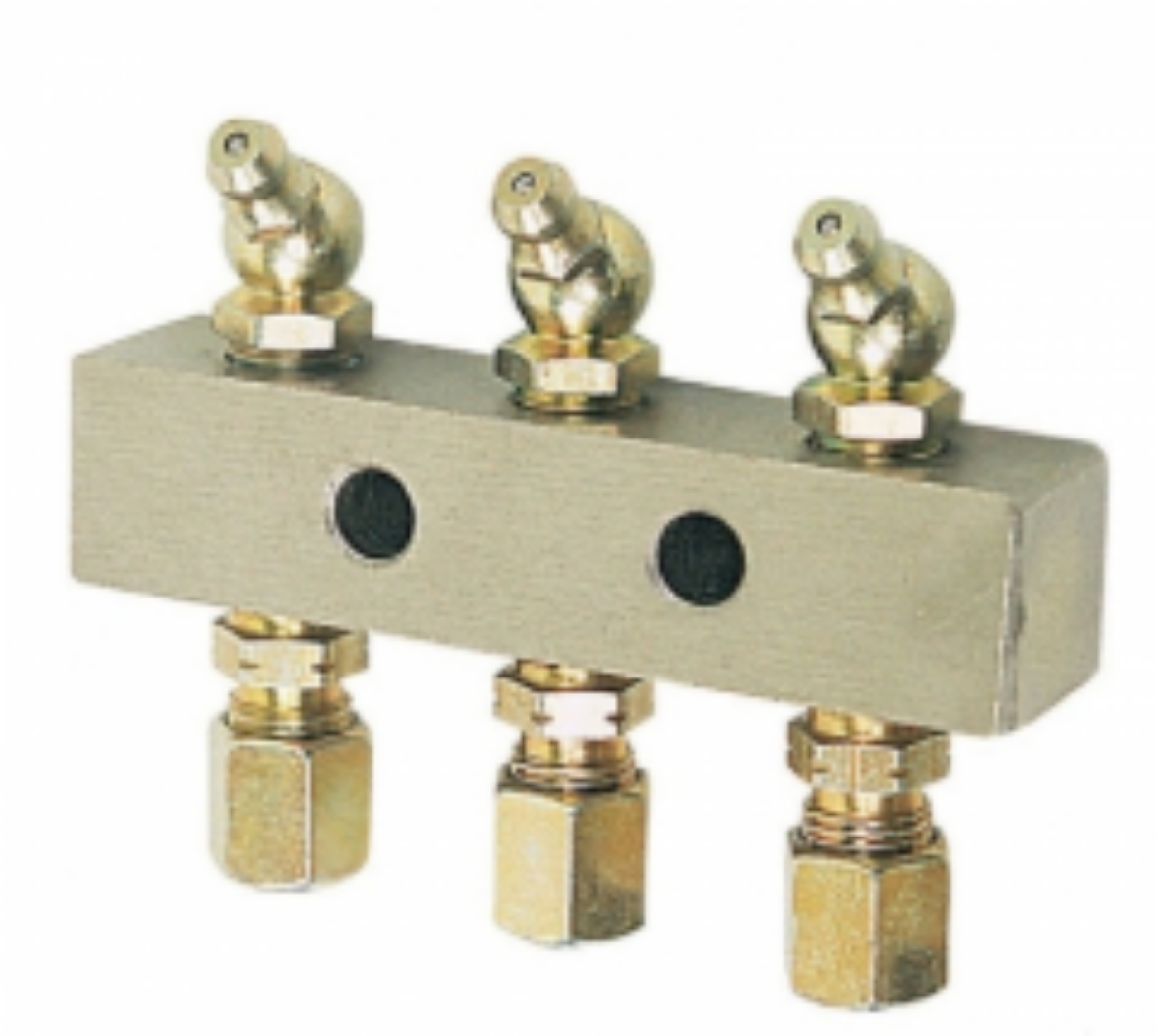 Picture of Grease Manifold Block, 3 x 1/8" BSP Ports with Grease Nipples