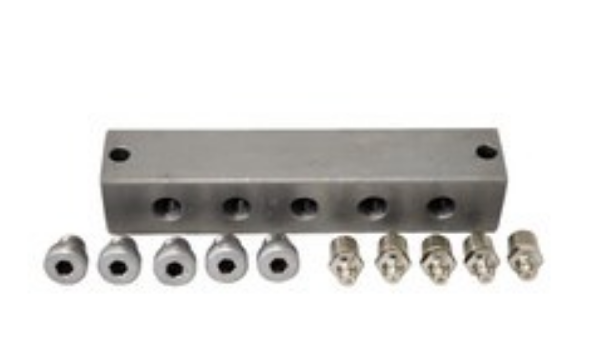 Picture of Grease Manifold Block, 5 x 1/8" BSP Ports with Grease Nipples